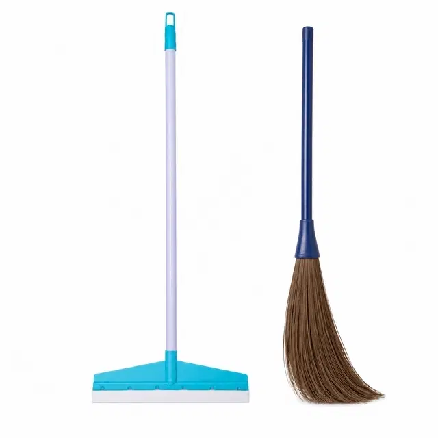 Shagun Plastic Phool Bahari Jhado, Set Of 2 With Floor Wiper -, 16'