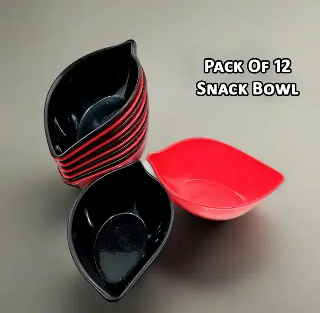 Plastic Snacks & Dessert Bowl Set, Multicolor, Pack of 12