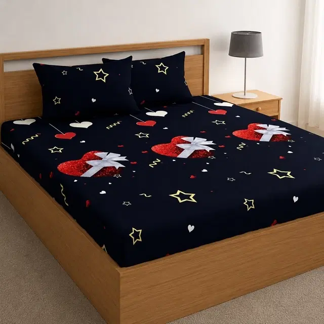 Polycotton Double Bedsheet, Blue, 88x88 Inch