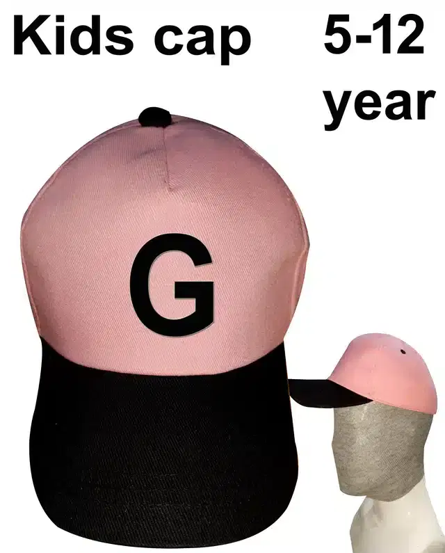 Baseball Cotton Cap for Kids (Pink, 5-12 Years)