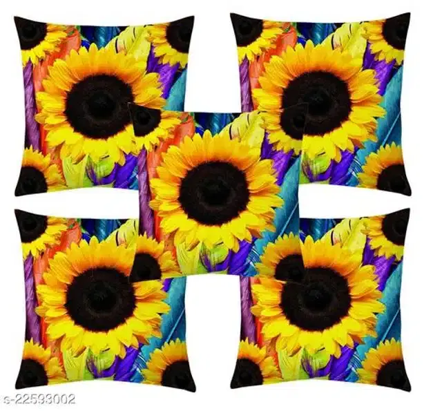 Cushion Cover for Home, Multicolor, 16x16 inches, Pack of 5