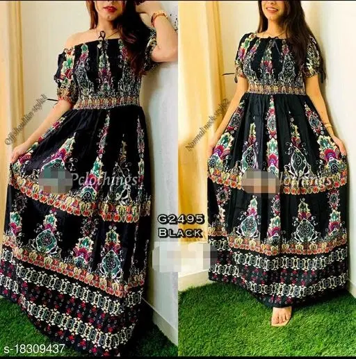 Casual Dress for Women (Black, L)