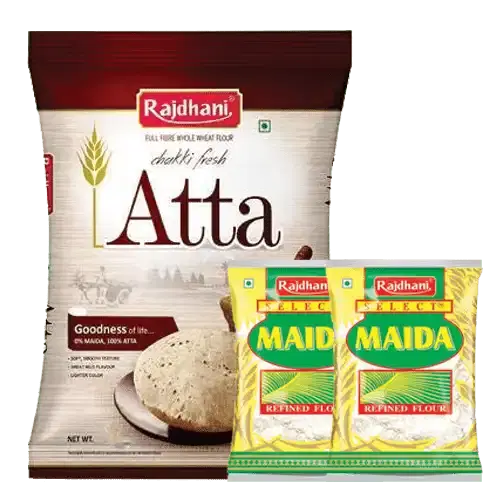 Rajdhani Atta 10 kg(Daliya Free) + Rajdhani Besan 2X500 g
