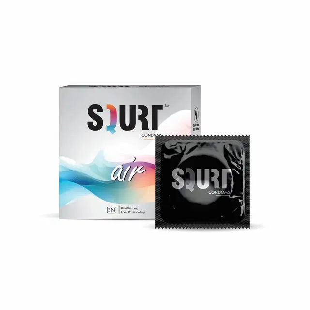 SQURT Air Ultrathin 3 Pcs Condoms for Men, Transparent, Set of 1