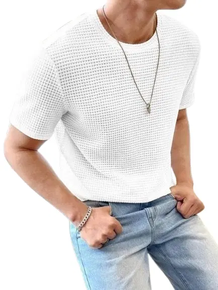 Cotton Blend T-shirt for Men, White (XL)