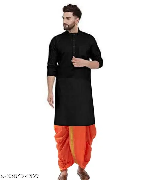 Kurta Set for Men (Black, M)