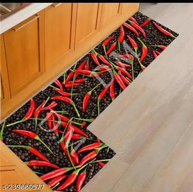 Anti Slip Kitchen Mat, Multicolor, 16x20 inches, Pack of 2