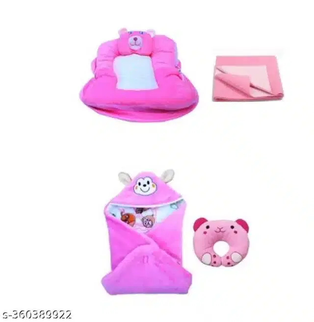 Combo of Baby Sleeping Set, Pink, Set of 4