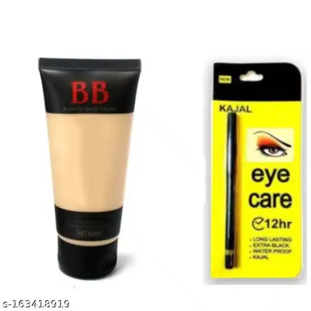BB Cream, 60 ml with ADS Waterproof Kajal, Black, Set of 2