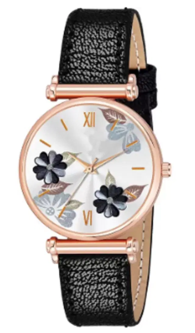 Leather Strap Analog Watch for Women & Girls (Multicolor)
