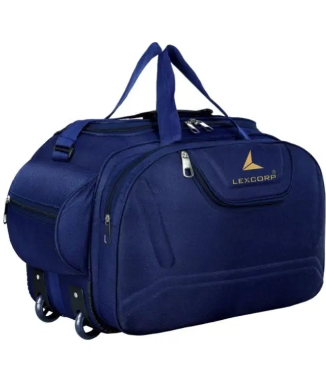 Polyester Solid Duffel Bag, Blue, 60 L