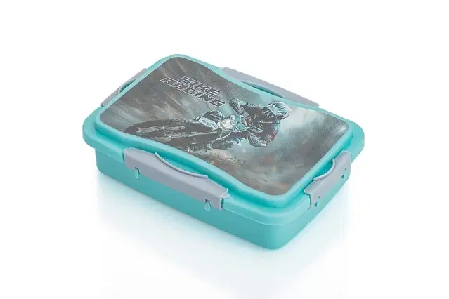 Parikshit Bike Racing Lunch box for kids & school., Blue