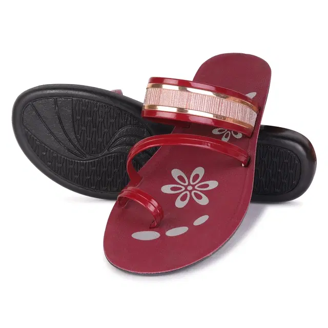 Flats for Women, Maroon (5)