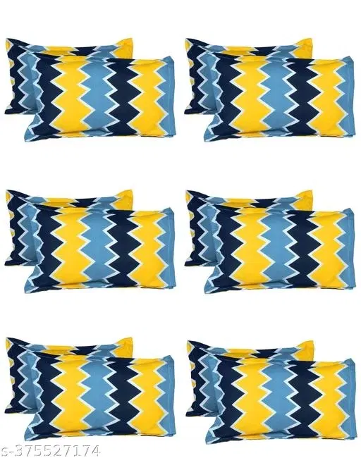 Cotton Pillow Covers, Multicolor, (17x27 inches), Pack of 12