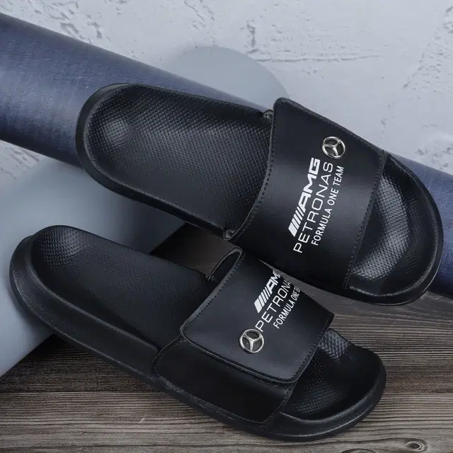 Casual Slides for Men (Black, 6)