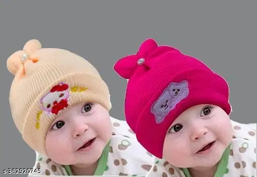 Printed Cap for Kids, Pack of 2 (Multicolor)
