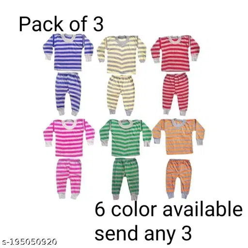 Woolen Thermal Set for Kids, Set of 3 (Multicolor, 0-3 Months)