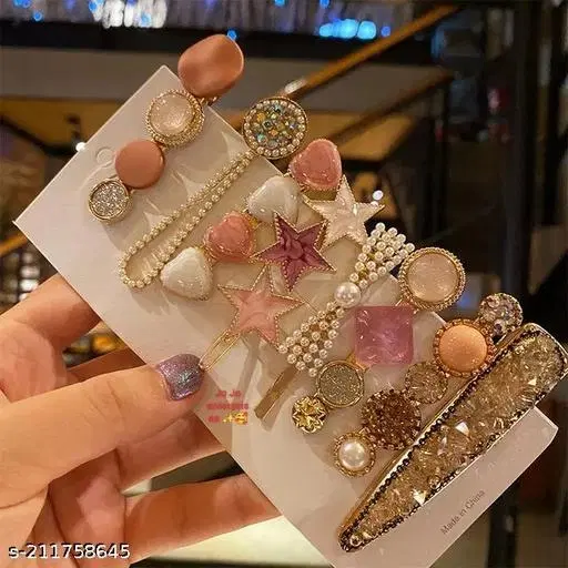 ABS Plastic Hair Clips for Women, Pack of 8 (Multicolor)