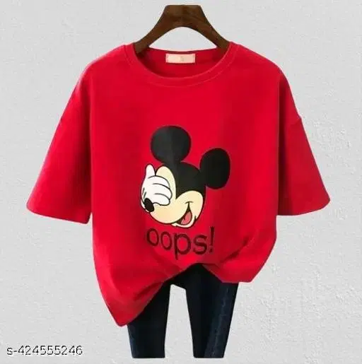 Cotton T-shirt for Women, Red (S)