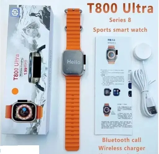 Silicone T800 Ultra Smartwatch, Orange