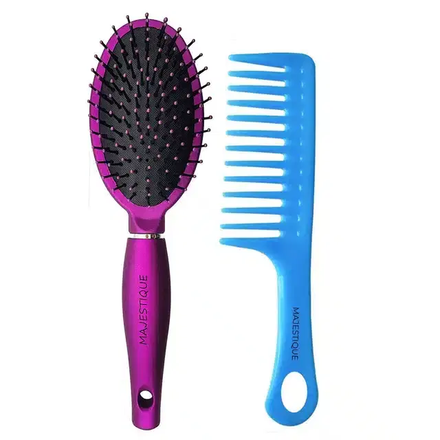 Majestique Detangler Brush and Detangle Comb Instead, Combo of 2, B-50