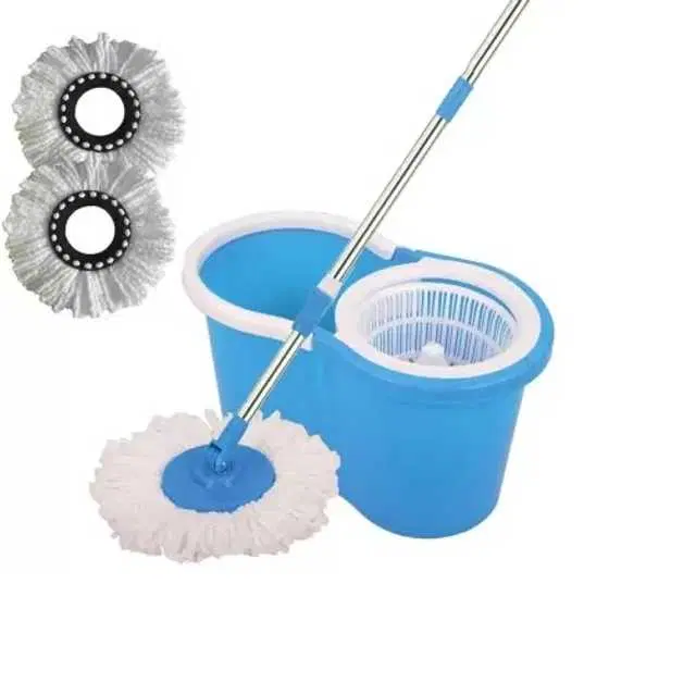 Bucket 360 Degree Spin Mop Set and 2 Refills, Blue, Pa-01