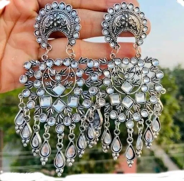 Alloy Earrings for Women (Silver)