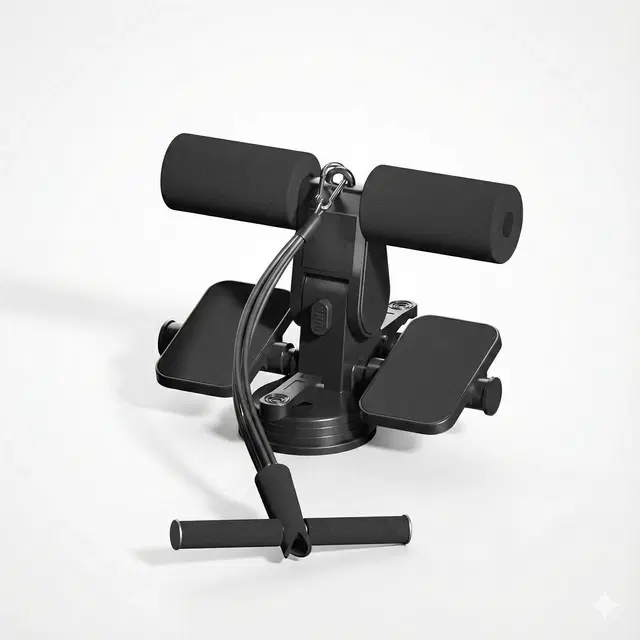 Adjustable Suction Sit-Up Bar with Foam Rollers ,(Black)