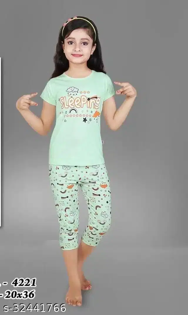 Nightsuit for Girls (Multicolor, 6-7 Years)