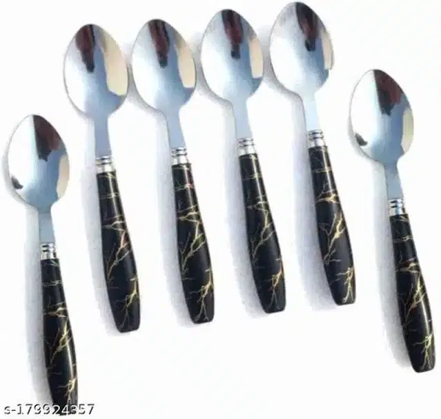 Stainless Steel Spoons, Multicolor, Pack of 6
