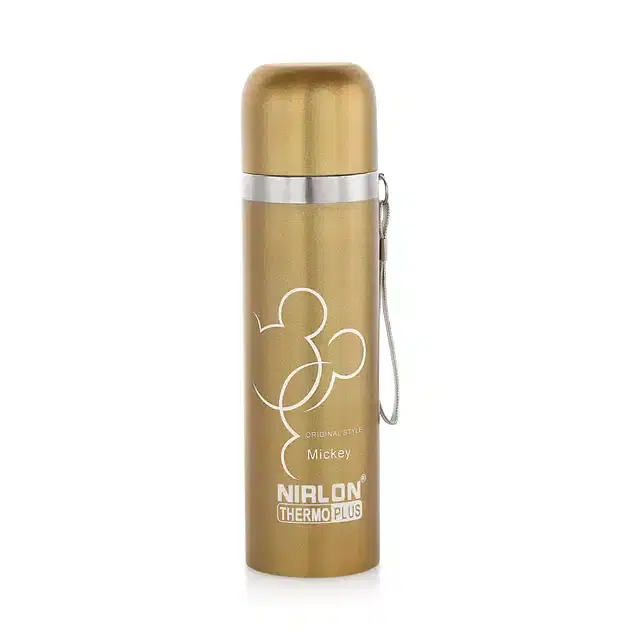 Stainless Steel Double Wall Vacuum Insulated Water Bottle, Gold, 500 ml