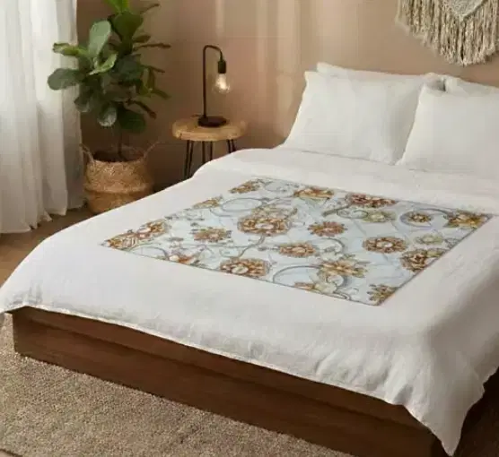Waterproof Bed Server/Food Mat Big Brown Leaf