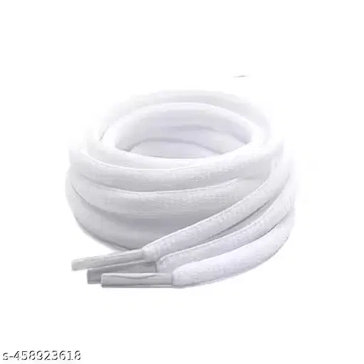 4 MM Thick Shoelace for Sport/Casual Shoes, White, Set of 1