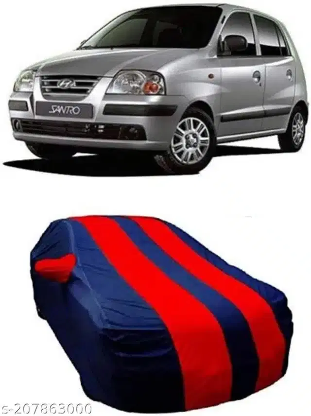 Taffeta Waterproof Car Cover for Hyundai Santro, Multicolor
