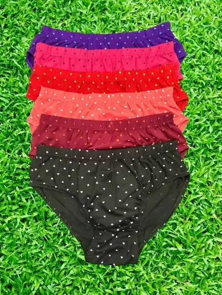 Cotton Printed Briefs for Women, Pack of 6 (Multicolor, M)