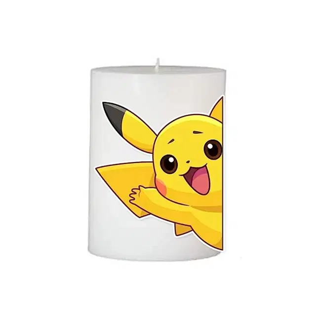 Floish Decor Premium Printed Cartoon Pillar Candle