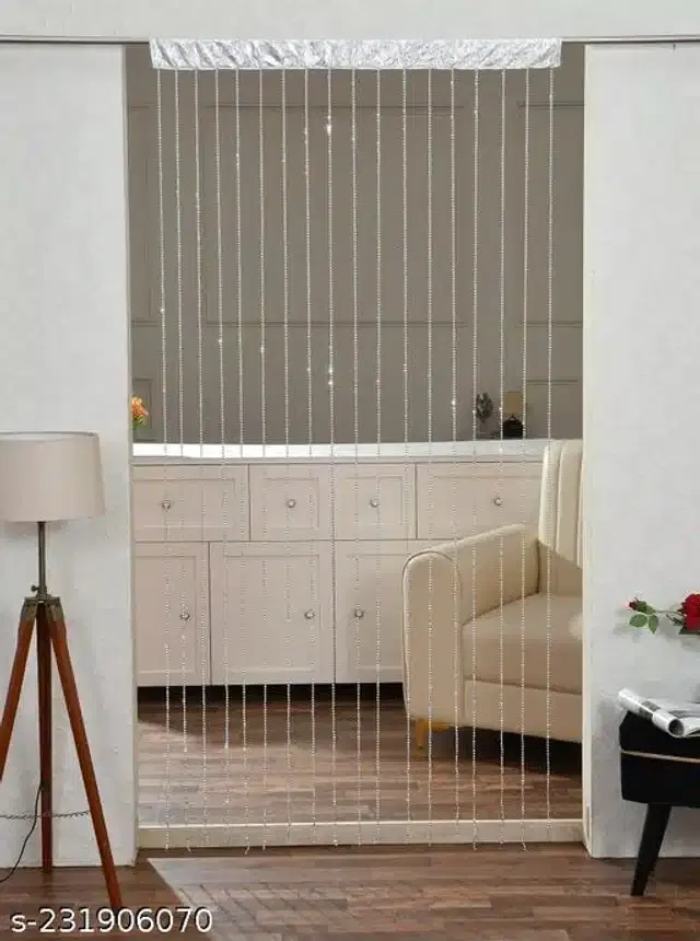 Curtains for Door, Silver, 5 Feet