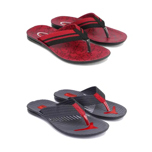 Combo of Flipflops for Men, Set of 2 (Multicolor, 7)