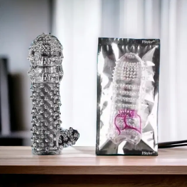 Crystal Dotted Reusable Condom for Men, Transparent, Pack of 1