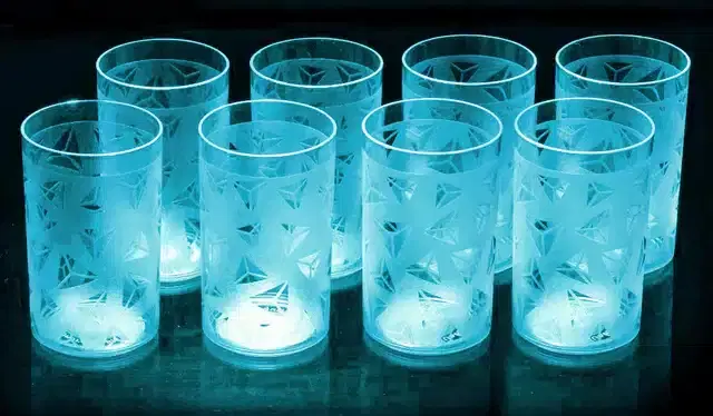 Plastic Water Glass, Pack of 8, Blue