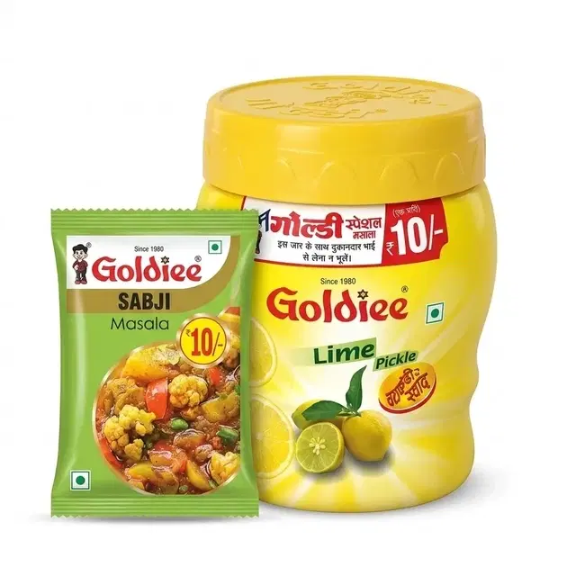 Goldiee Lime Pickle 1 kg + Free Sabji masala