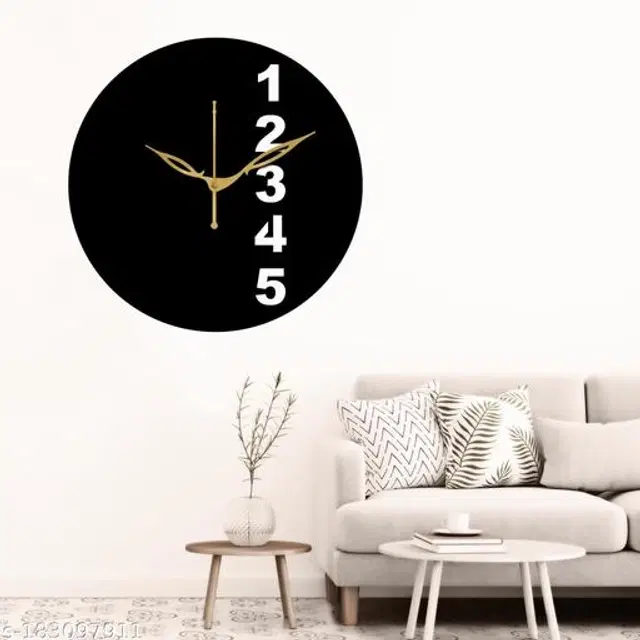 Wooden Wall Clock, Black