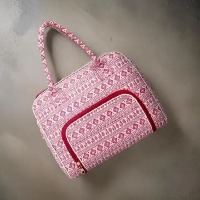 Canvas Printed Handbag for Women (Red)