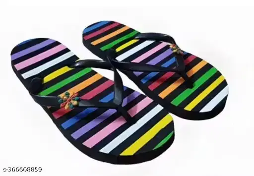 Striped Slippers for Women, Multicolour (6)