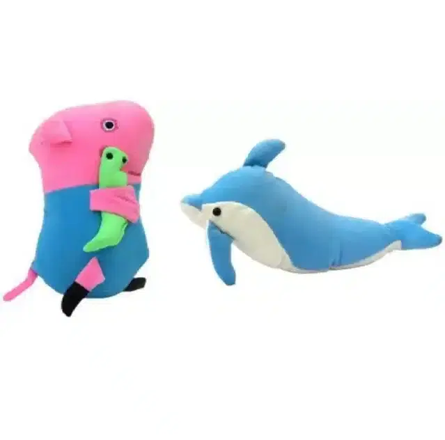 Plush Soft Stuffed Toys for Kids, Multicolor, Pack of 2