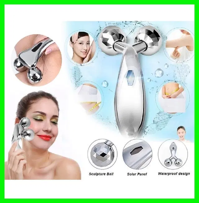 3D Face Massage Roller, Silver