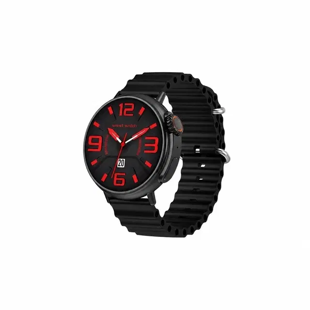 TecSox GT9 IPS TFT Display Big Inch Dial Smart Watch - Black