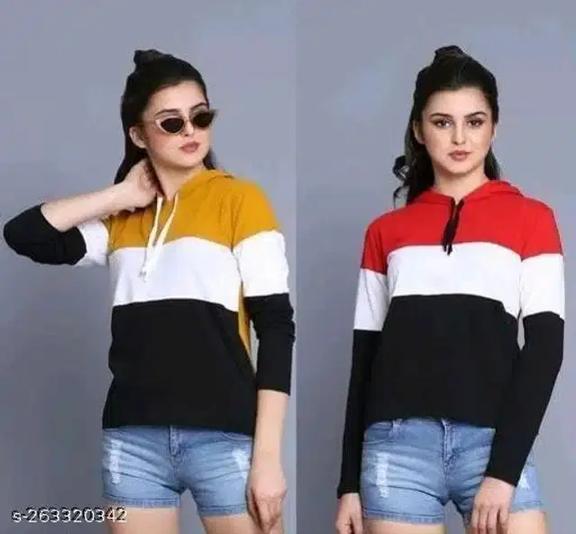 Full Sleeves T-Shirts for Women, Pack of 2 (Multicolor, XL)