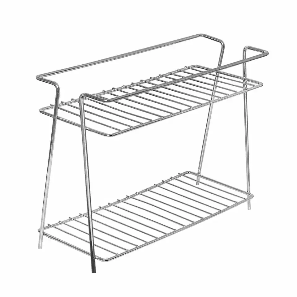Oc9 Stainless Steel Spice Rack 2 Shelf / Masala Stand For Kitchen