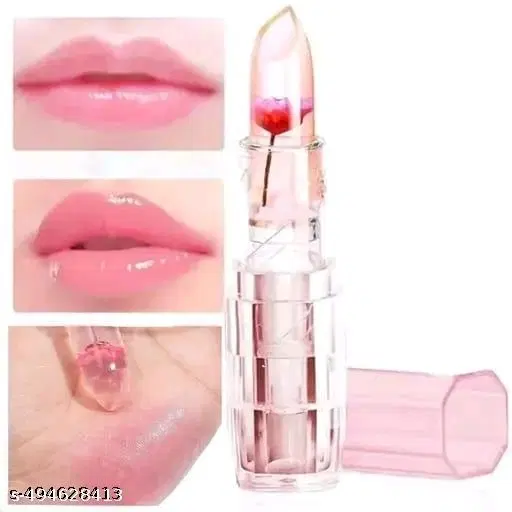 Jelly Flower Color Changing Matte Lipstick Ph Temperature Change Moisturizer Flower Magic Color Change Lip Gloss Transparent Waterproof Long Wearing Lip Care Lip Stick 1Pack/Set
